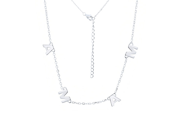 [15282N38E5PL] Sterling silver mama necklace (Sterling silver)