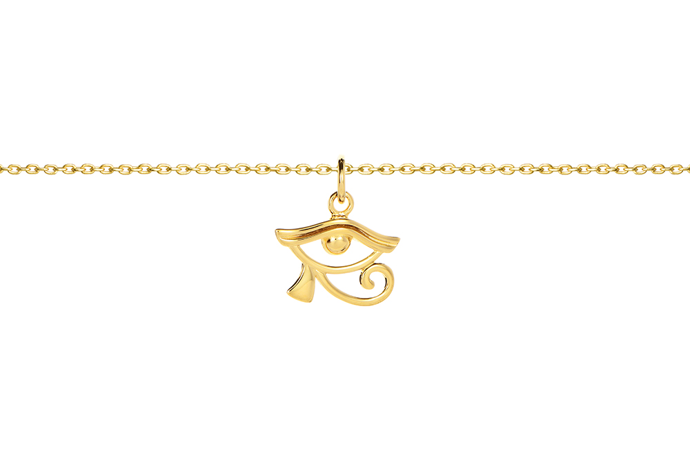 [15358N38E5DO] Sterling silver horus eye necklace (Gold plated)