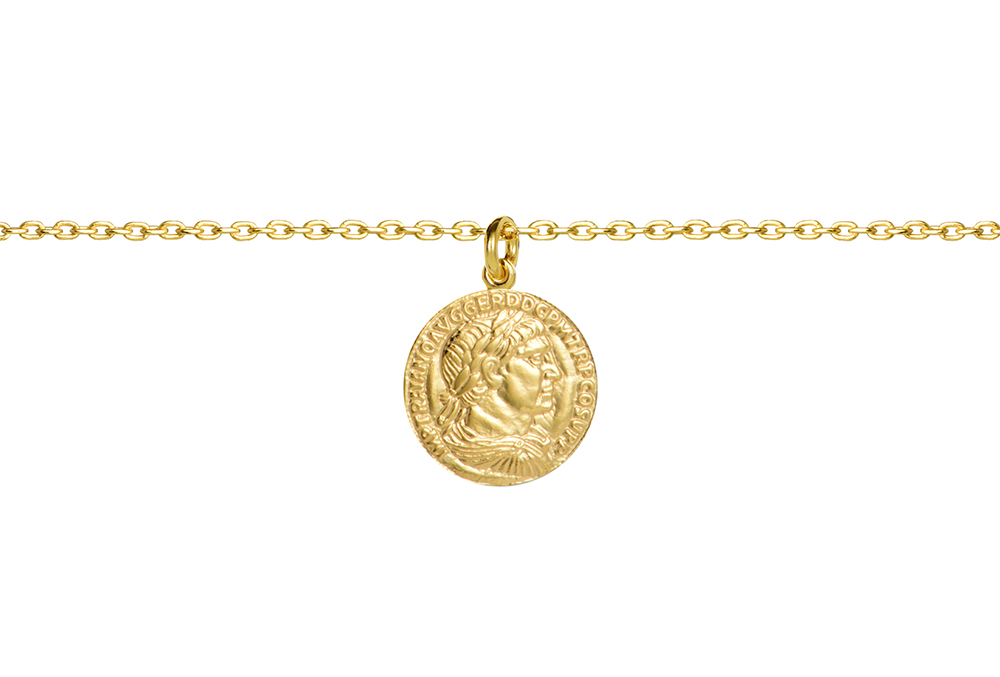 Sterling silver roman coin necklace