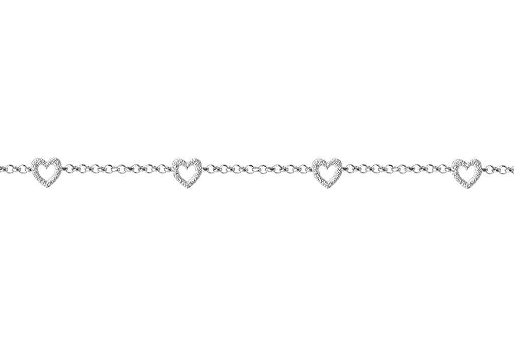 Sterling silver four hearts bracelet