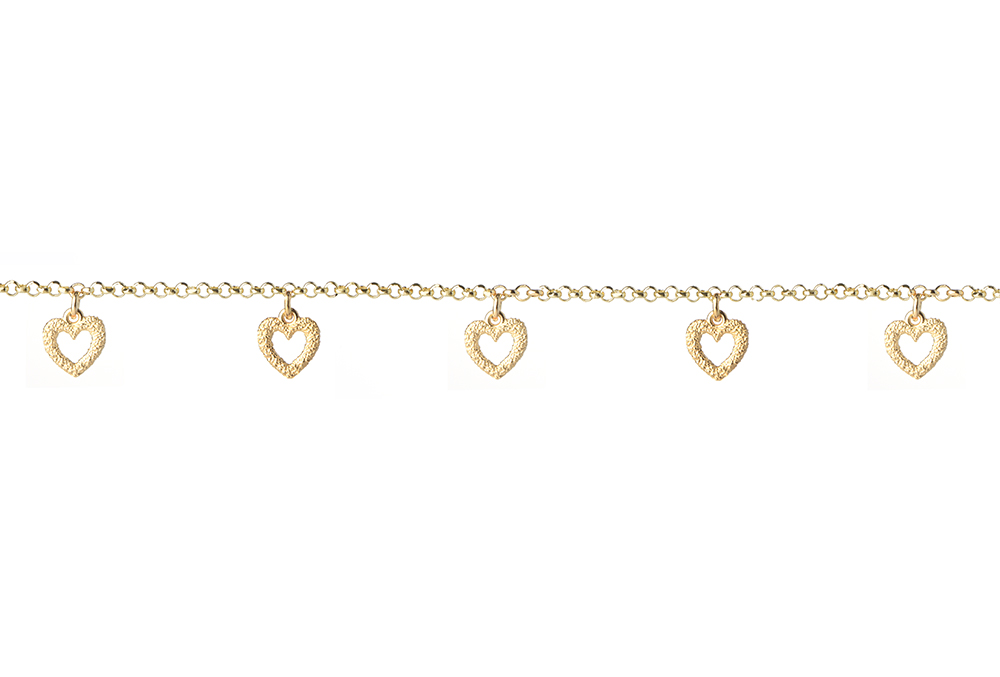 Sterling silver 5 hearts necklace