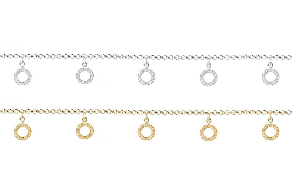 Collar plata 925 5 circulo diamantados