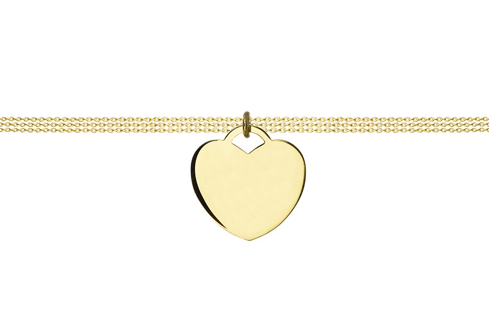 Sterling silver tag heart necklace