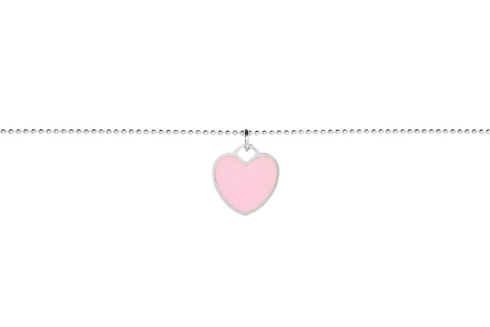 Collar plata 925 placa corazon esmaltada