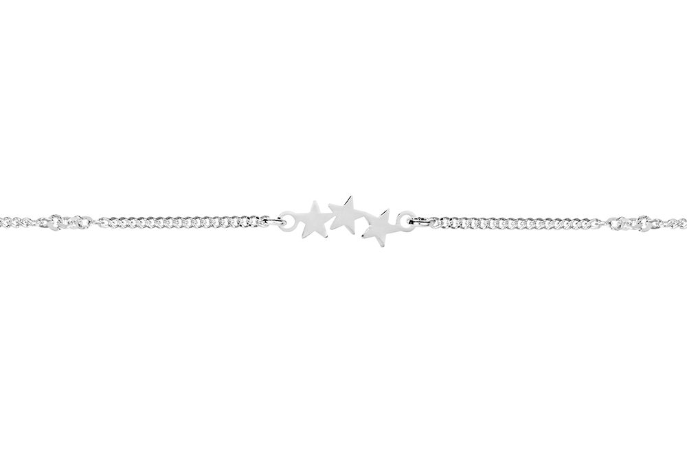 [15613N38E5PL] Sterling silver 3 mini star necklace (Sterling silver)