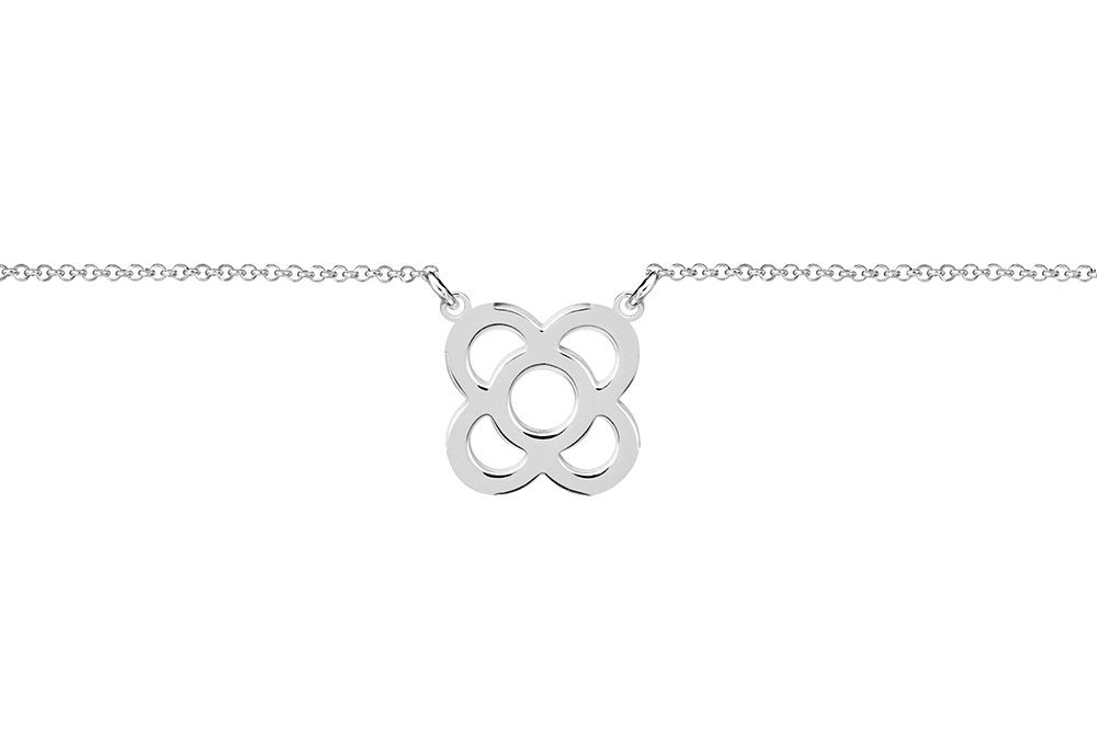 [15632N38E5PL] Collar plata 925 flor de barcelona (Plata)