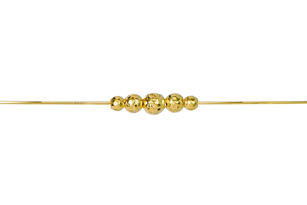 Collar plata 925 snake con bolas barrocas de 3, 4 y 6mm