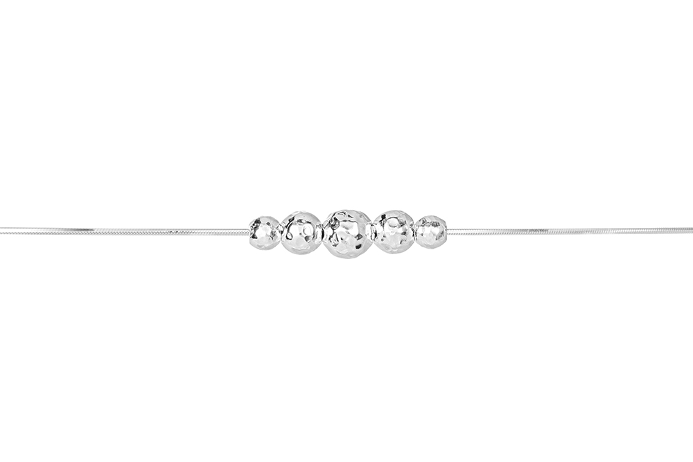 [15655N38E5PL] Sterling silver snake chain with baroque beads necklace (Sterling silver)