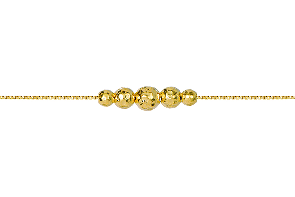 Pulsera plata 925 veneziana con bolas barrocas de 4, 5 y 6mm