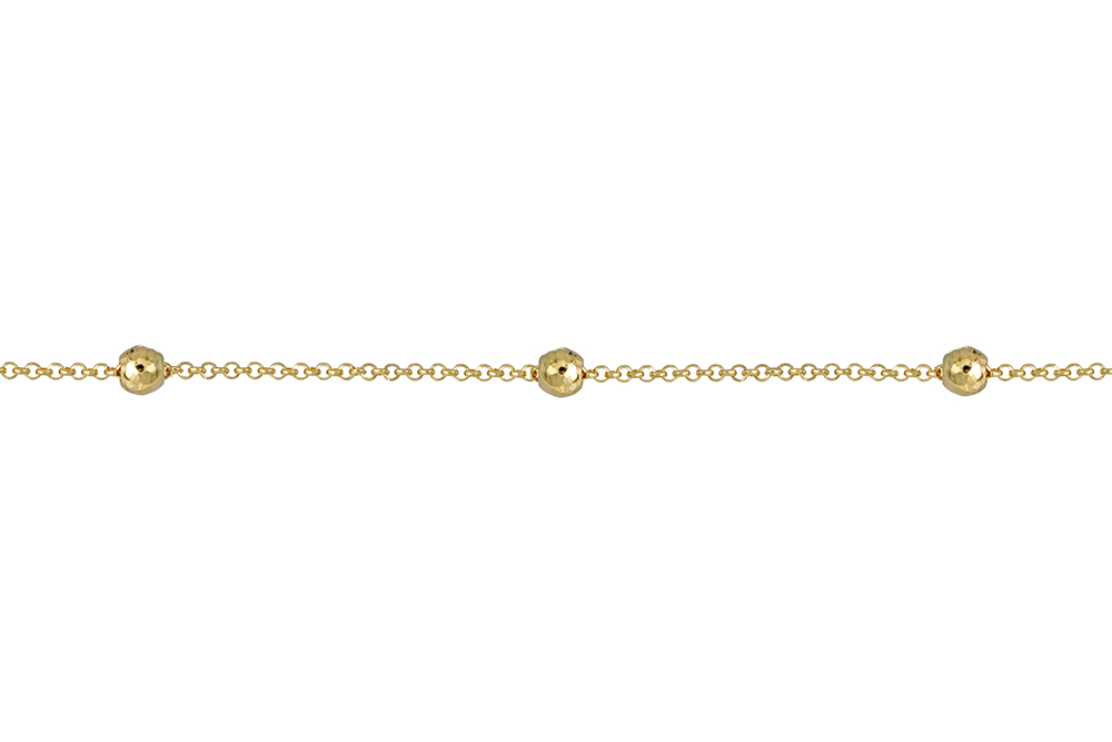 Sterling silver rolo chain with 6 baroque beads necklace