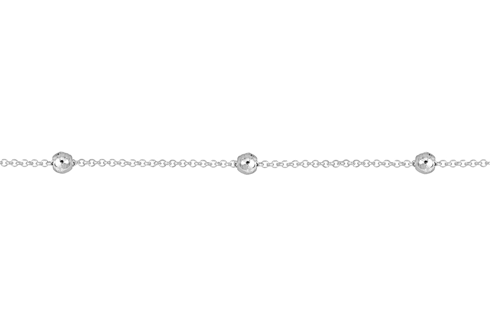 [15660N38E5PL] Sterling silver rolo chain with 6 baroque beads necklace (Sterling silver)