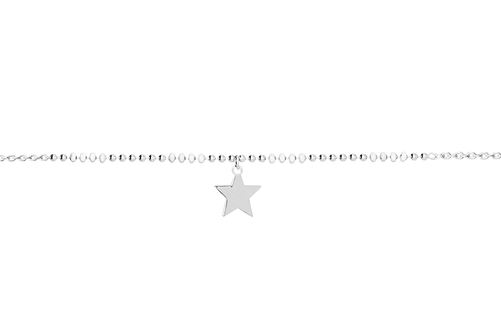 [15690N38E5EBLPL] Collar plata 925 bolitas estrella 9mm (Plata)