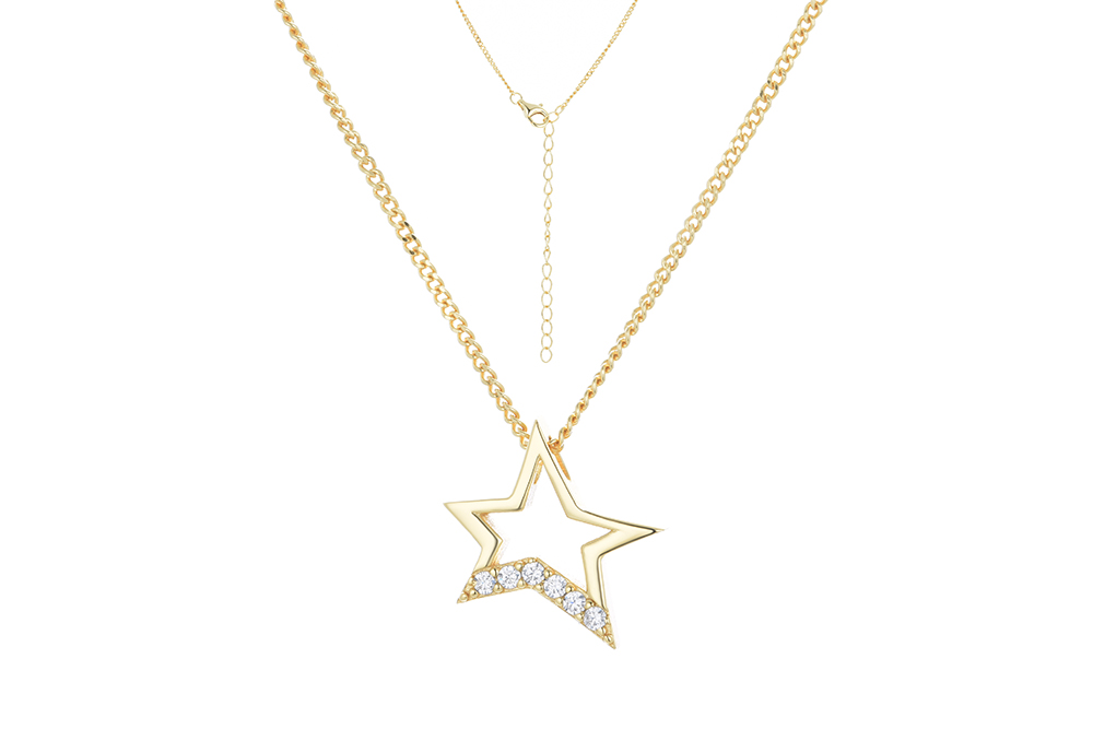 [15697N40E5ZBLDO] Collar plata 925 estrella (Oro)