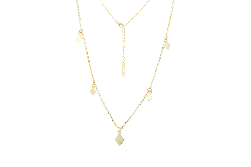 [15732N40E5DO] Sterling silver rhombo necklace (Gold plated)