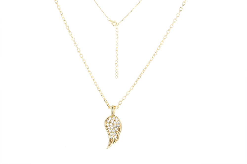 [15744N38E5ZBLDO] Collar plata 925 ala zirconita (Oro)