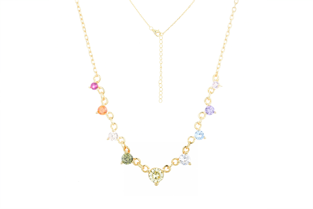 Sterling silver mix zirconia necklace