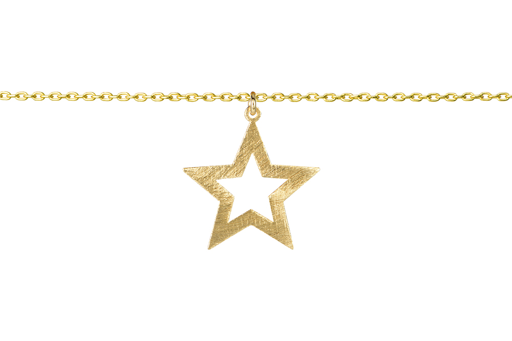 [15789N38E5BRDO] Sterling silver star necklace (Gold plated)