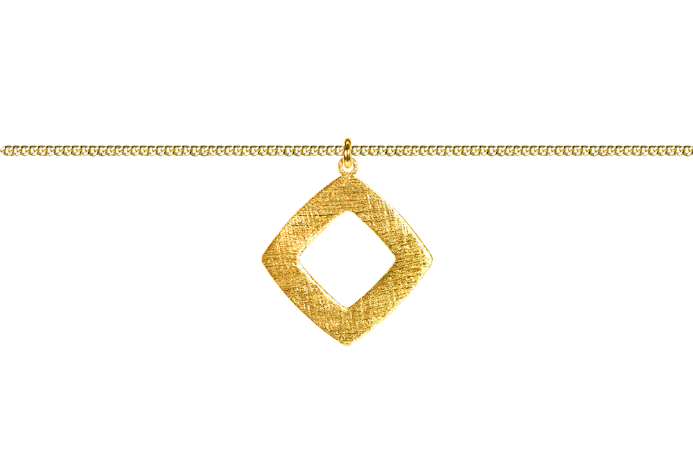 [15791N38E5BRDO] Sterling silver rhombo necklace (Gold plated)