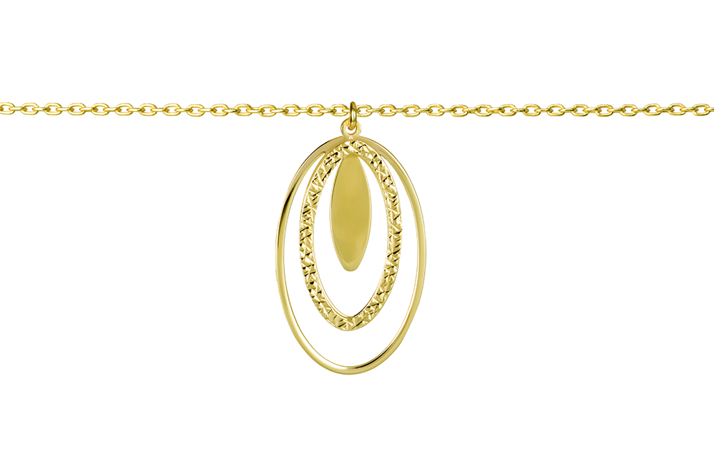 Sterling silver oval necklace