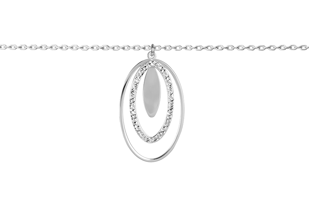 Sterling silver oval necklace