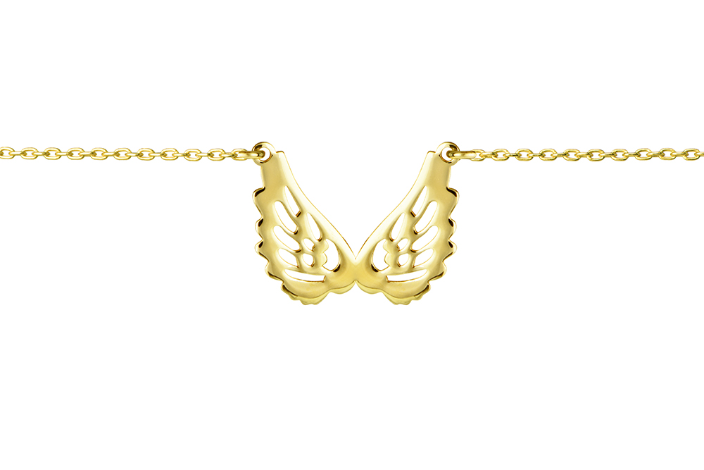 Sterling silver double wing necklace