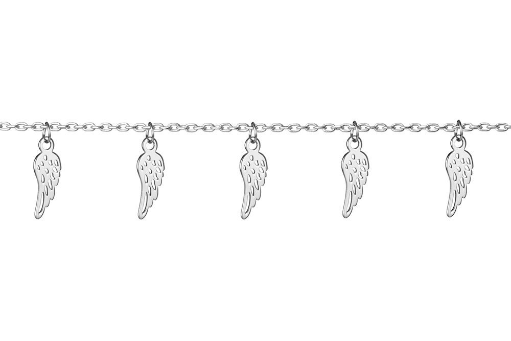 Sterling silver five wings necklace