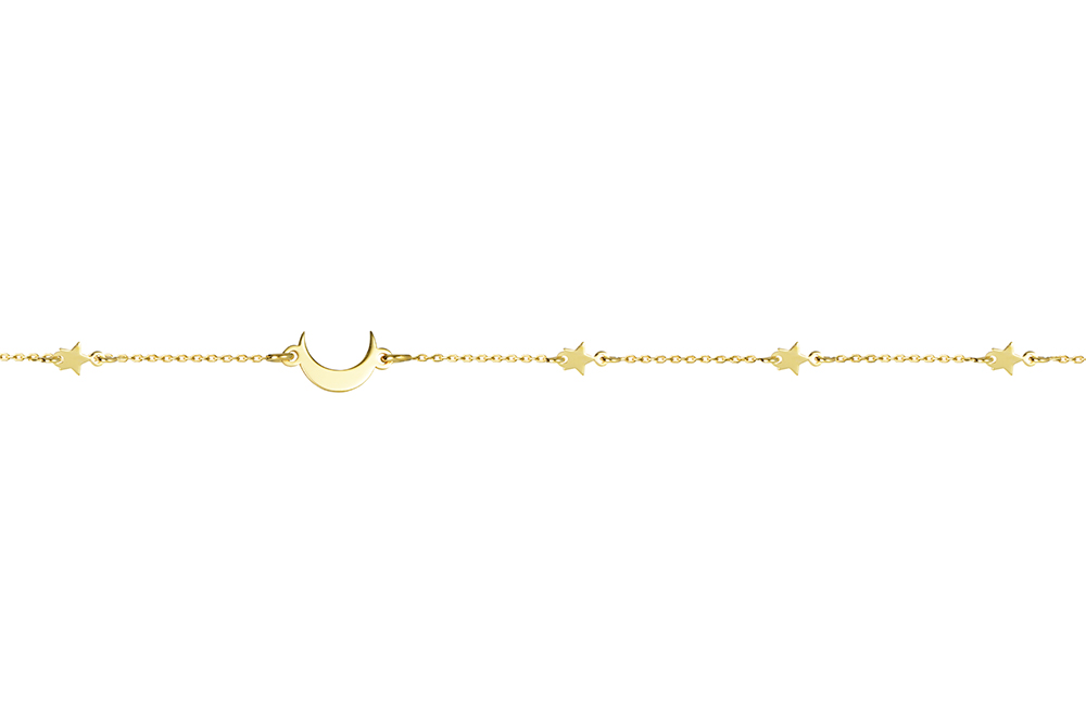 Collar plata 925 cuatro estrellas 5mm y una luna 8x6mm