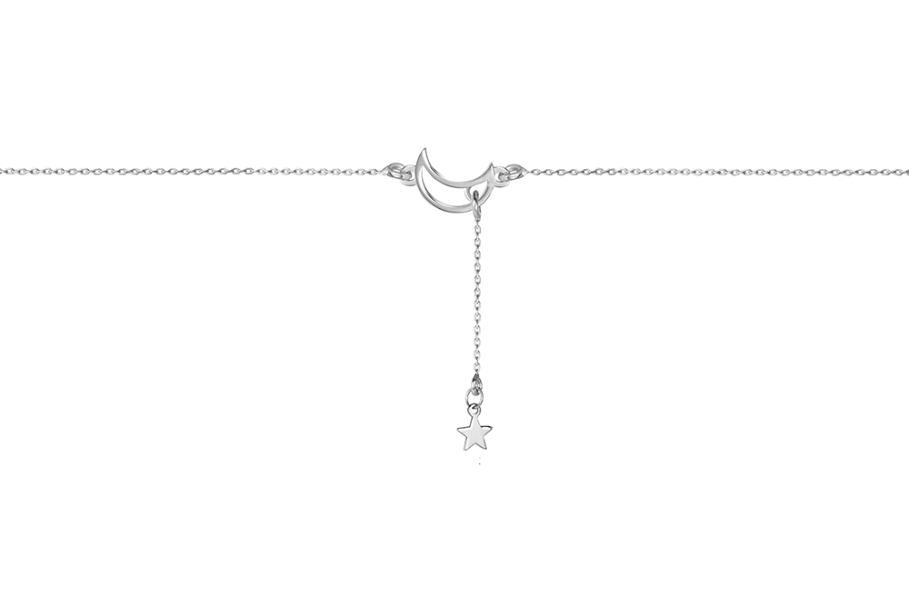 Collar plata 925 luna calada y estrella
