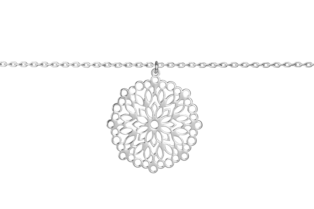 Collar plata 925 flor mandala