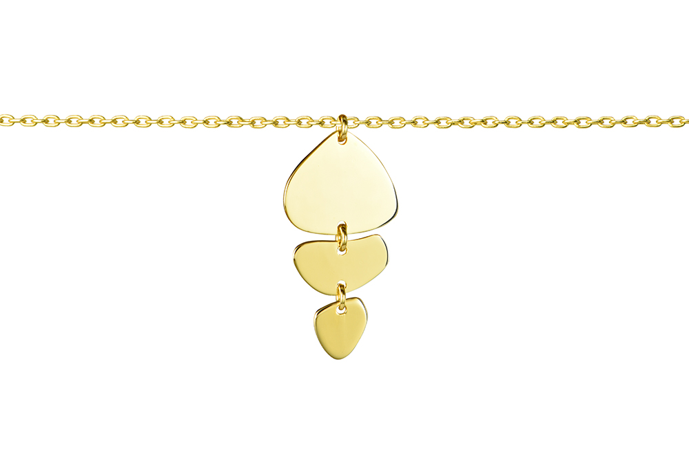 [15831N38E5DO] Collar plata 925 forma de piedras (Oro)