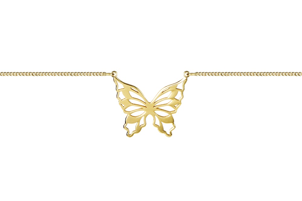 [15838N38E5DO] Sterling silver butterflies necklace (Gold plated)