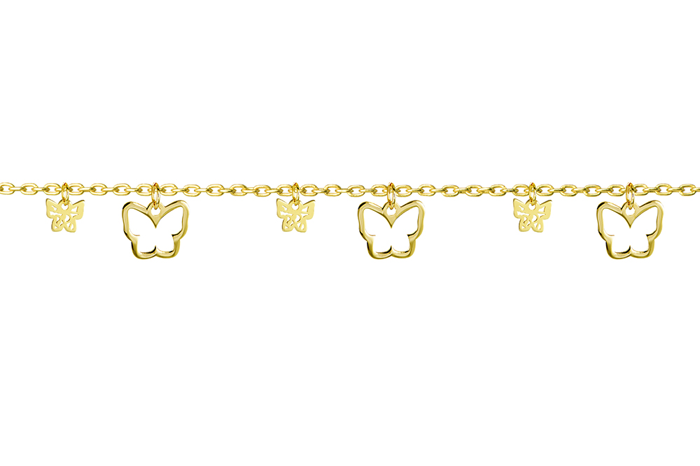 [15844N38E5DO] Sterling silver six butterflies necklace (Gold plated)