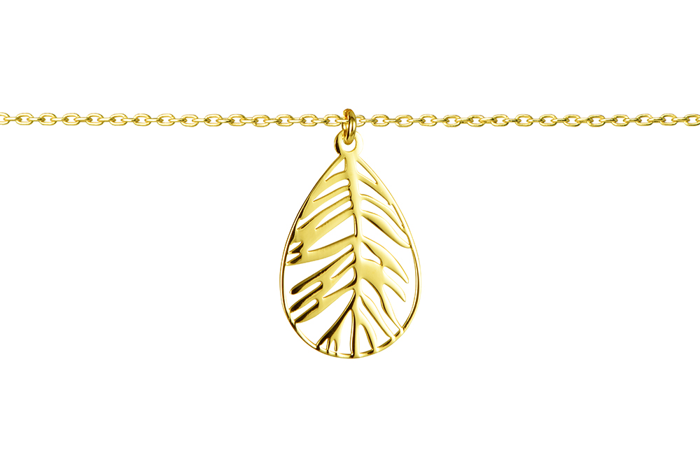 [15858N38E5DO] Collar plata 925 hoja (Oro)