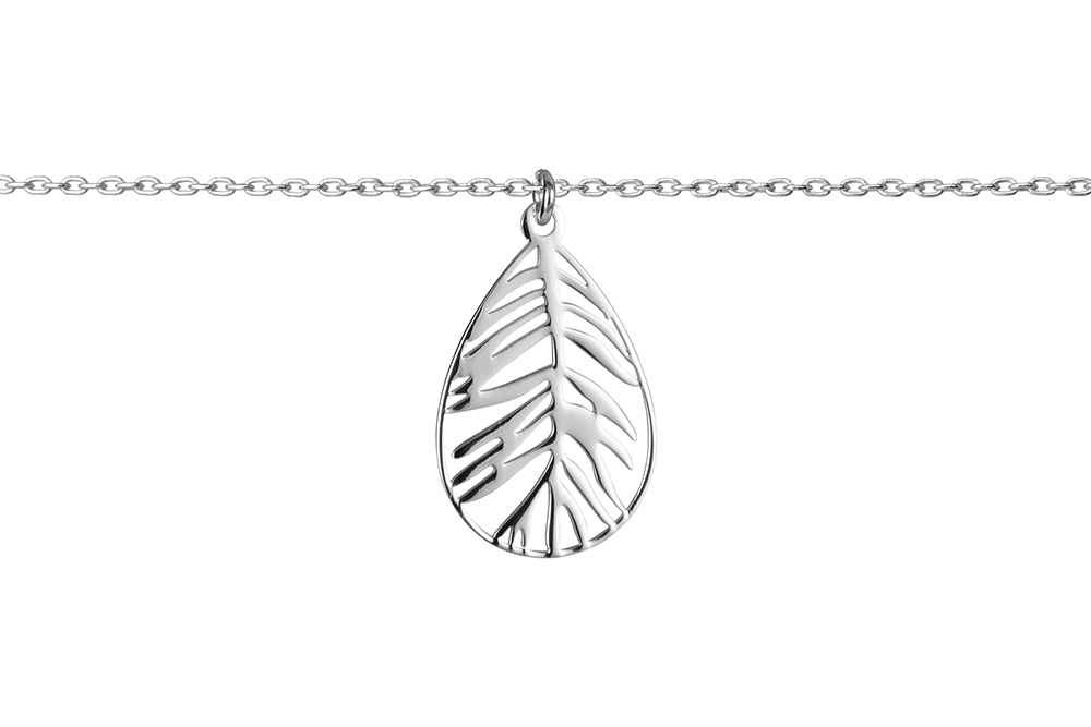 Collar plata 925 hoja