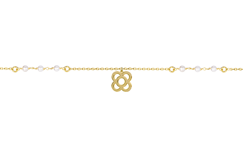 Sterling silver barcelona flower with six pearls necklace