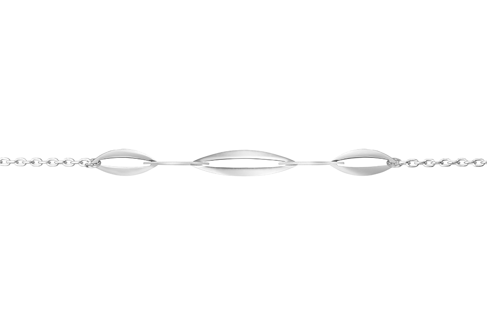 Collar plata 925 ovalos planos enlazados