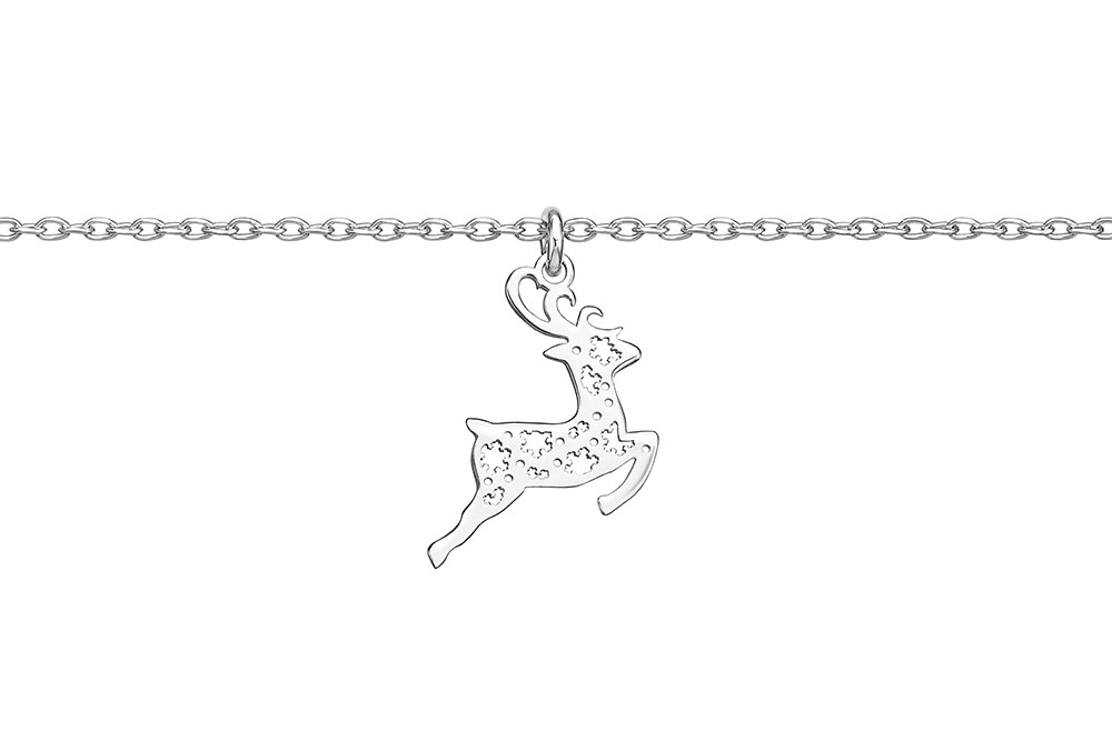 Sterling silver reindeer necklace