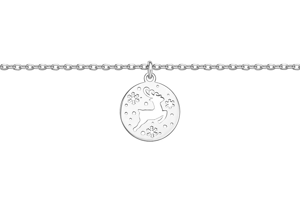 Sterling silver reindeer necklace