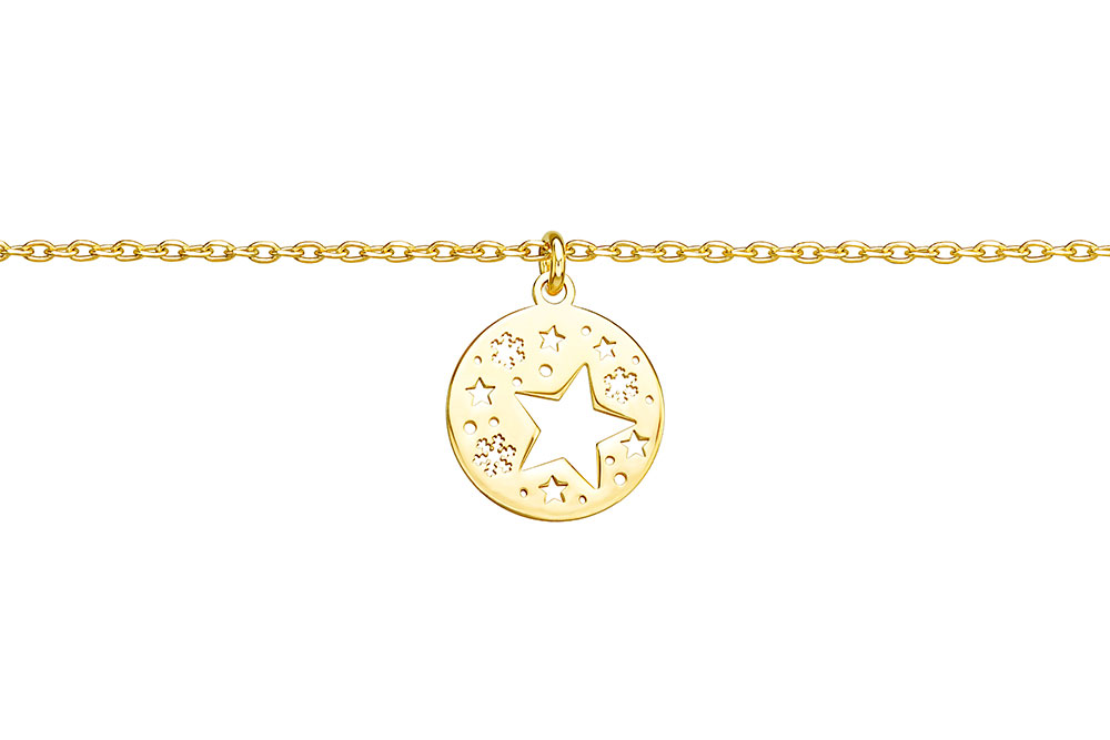 Collar plata 925 placa calada estrella