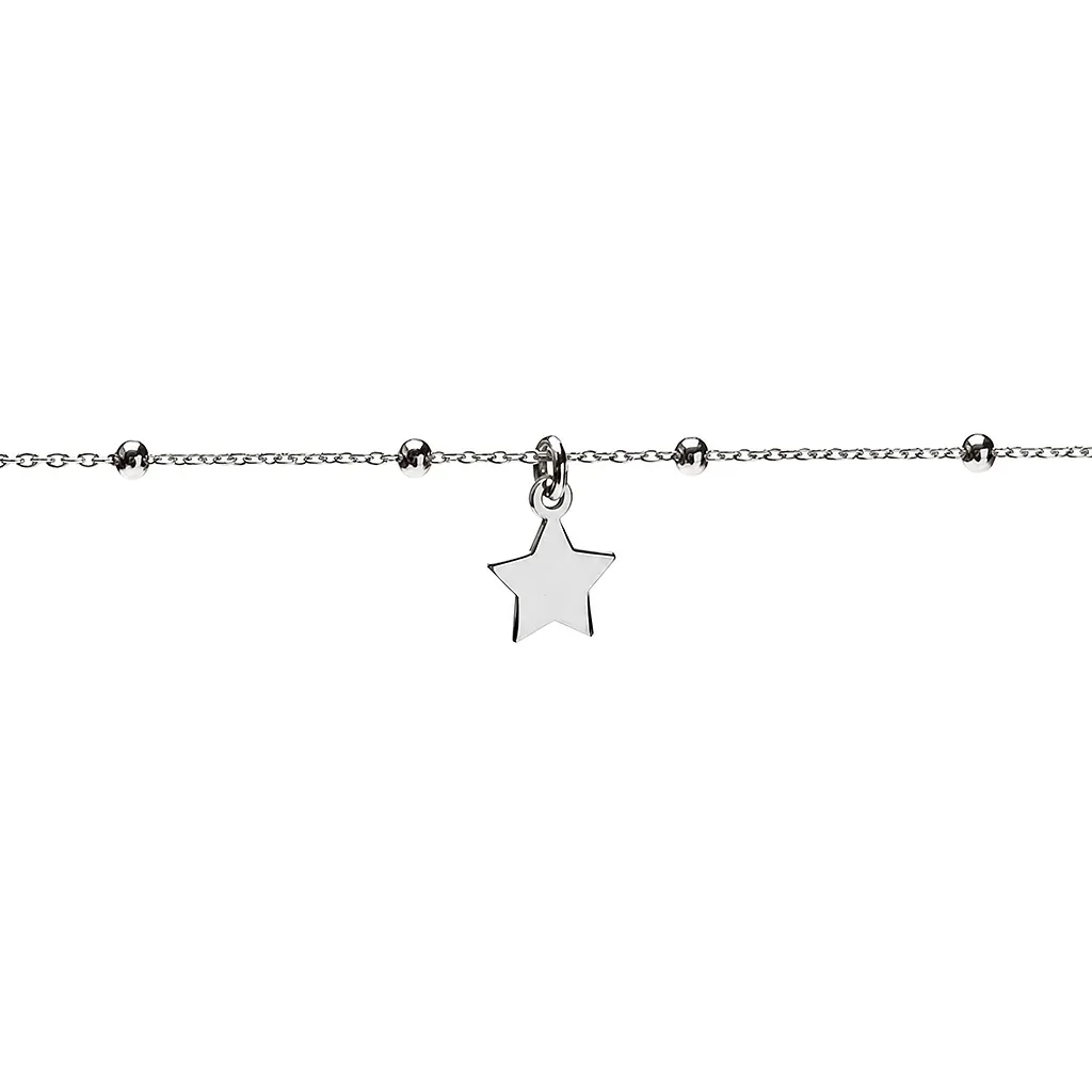 Collar plata 925 bolitas 2mm estrella 7mm