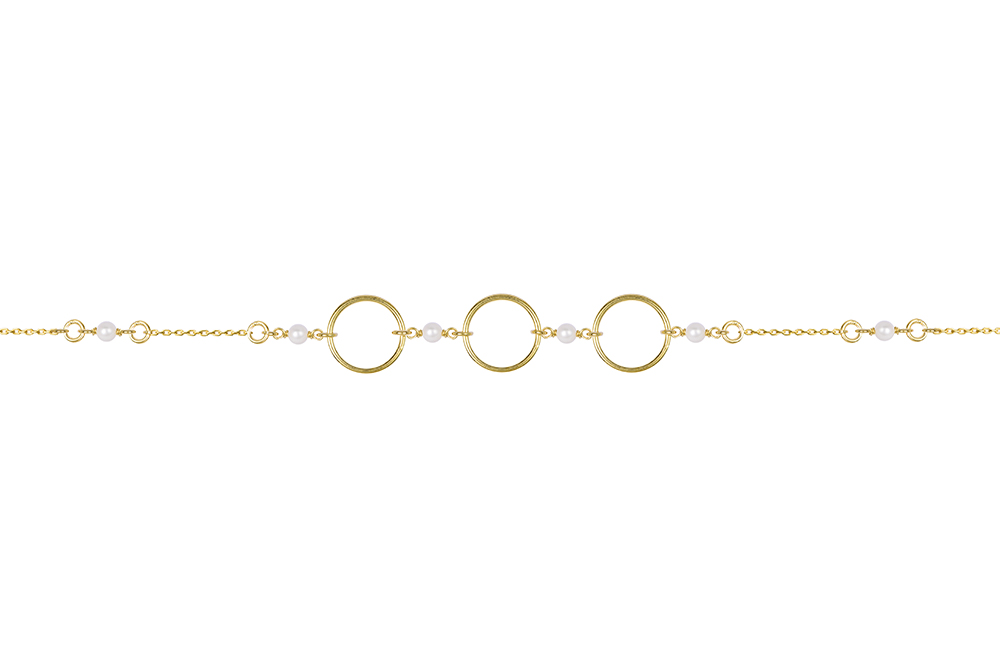 Collar plata 925 circulos 12mm con perlas 3mm intercaladas