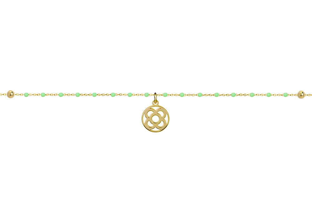 [15997N38E5EESDO] Collar plata 925 flor de barcelona 10mm (Esmeralda)
