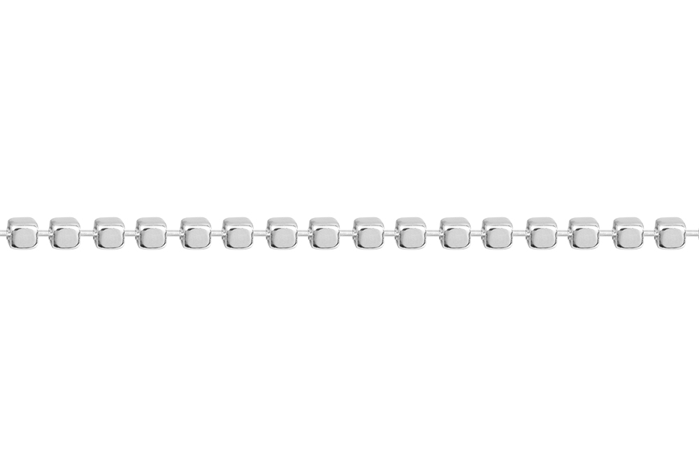 [16038N38E5PL] Sterling silver mini cube chain necklace (Sterling silver)
