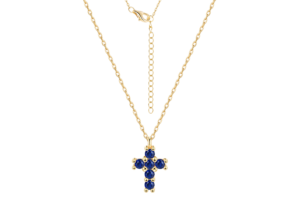 Sterling silver zirconia cross necklace