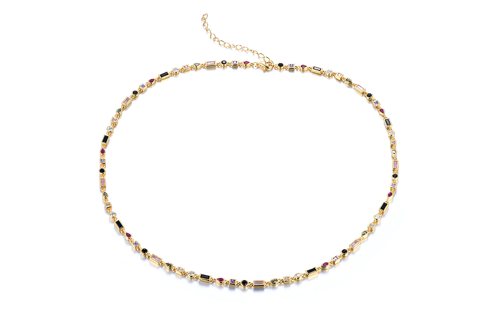 Sterling silver mix zirconia necklace