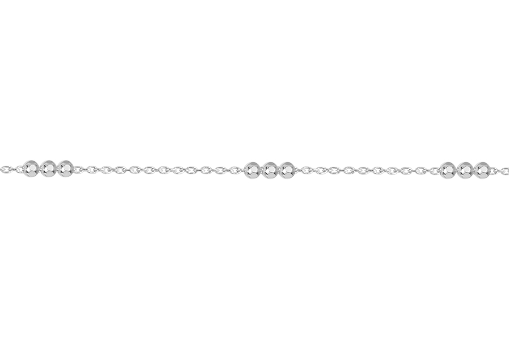 [16311N38E5PL] Sterling silver 3 beads chain necklace (Sterling silver)
