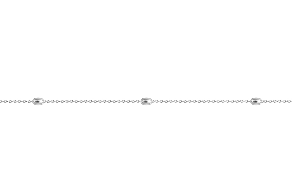[16314N38E5PL] Sterling silver oval necklace (Sterling silver)