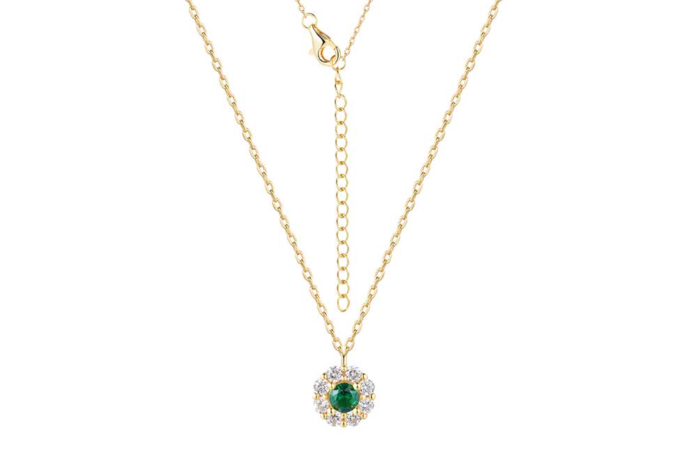 Collar plata 925 flor zirconita