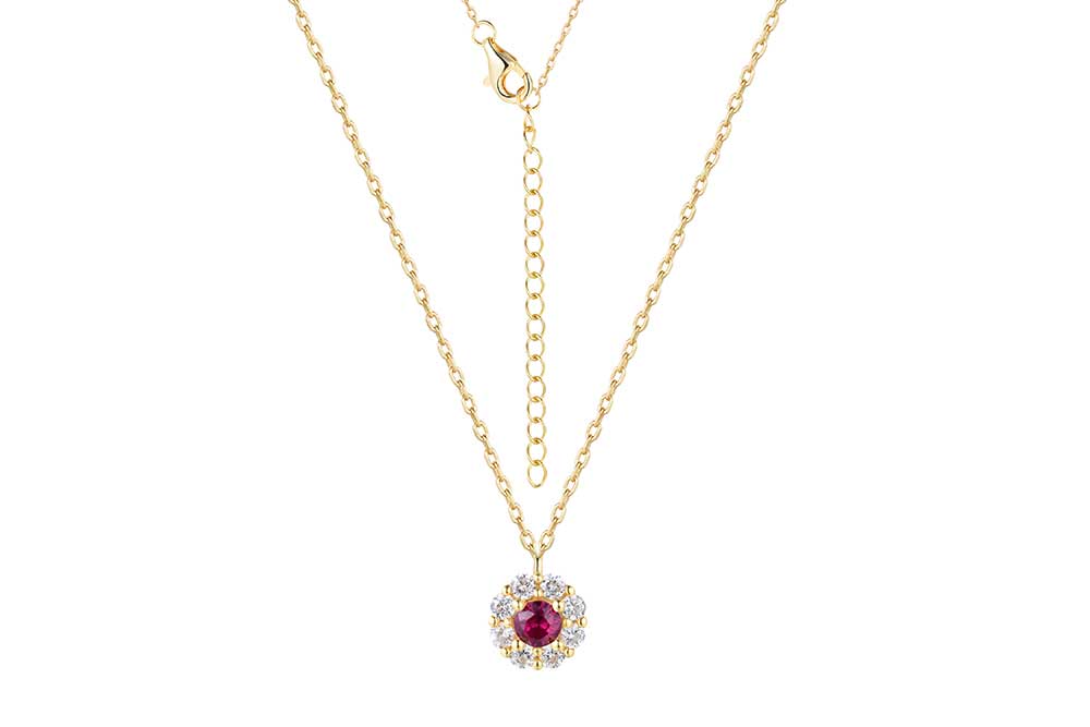 Collar plata 925 flor zirconita