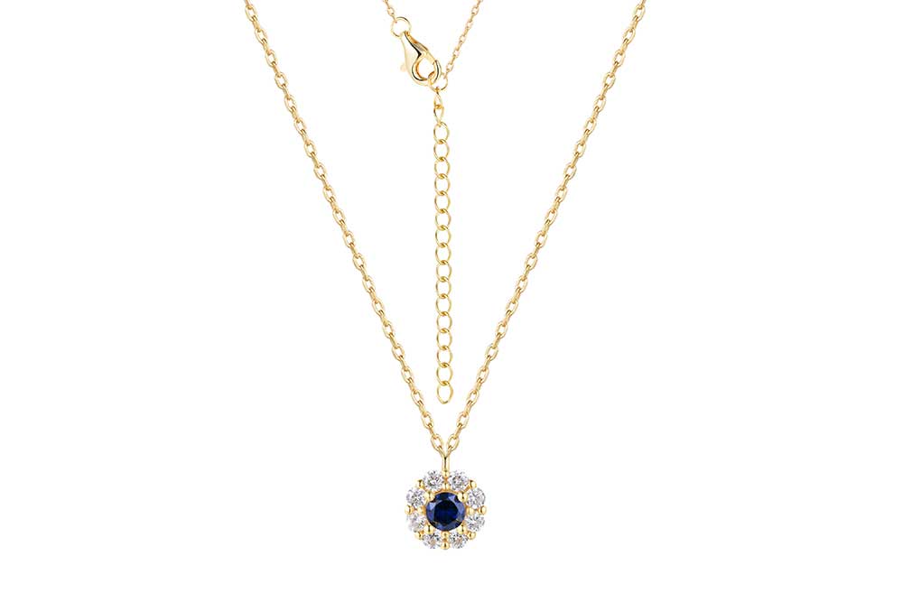 Collar plata 925 flor zirconita